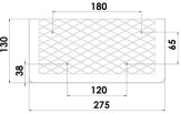 Tasku Trem valge plastik võrk 270x115x32mm