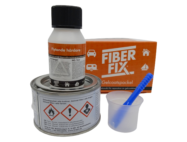 Fiberfix Gelcoat 2-komponentne paranduskomplekt veeliinist ülespoole valge 100g