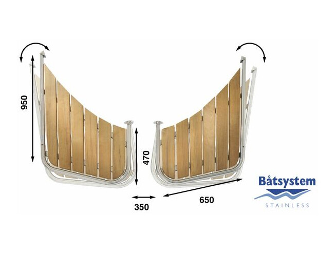 Ahtriplatvorm Batsystem 1310mmx600mm 2-osaline 8-10.5m