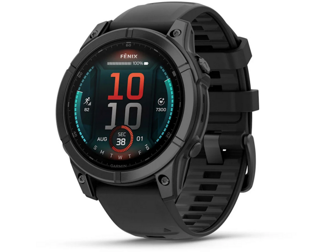 Spordikell Garmin fenix E 47mm AMOLED Slate Gray Steel Black Band