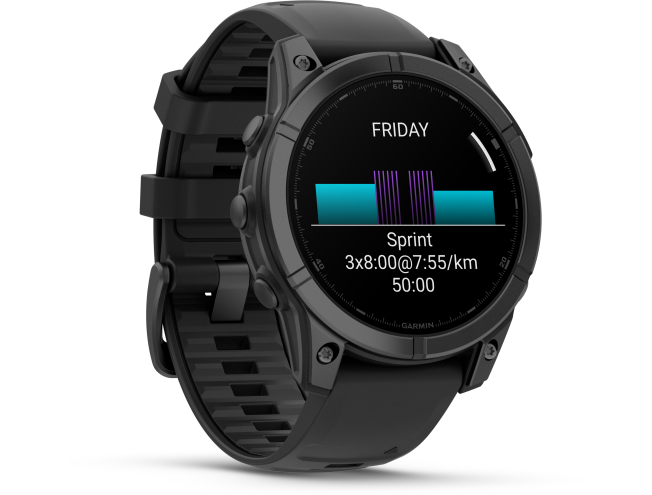 Spordikell Garmin fenix E 47mm AMOLED Slate Gray Steel Black Band