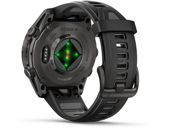 Spordikell Garmin fenix 8 43mm AMOLED Sapphire Carbon Gray DLC Ti with Black Band