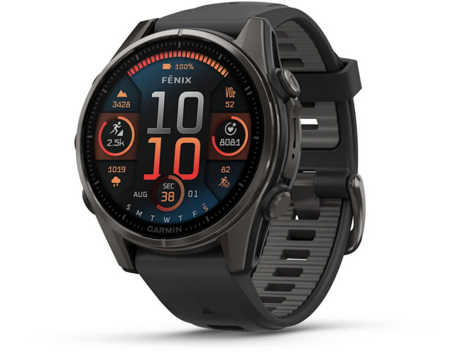Spordikell Garmin fenix 8 43mm AMOLED Sapphire Carbon Gray DLC Ti with Black Band