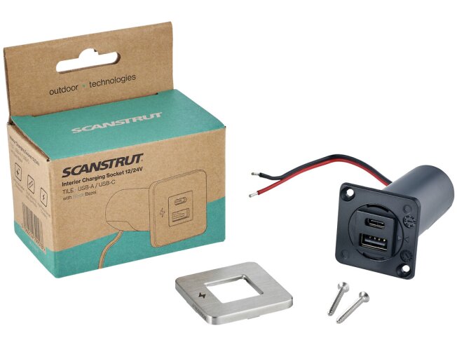 Scanstrut TILE USB-A / USB-C laadija 12/24V, SC-TILE-11 RST