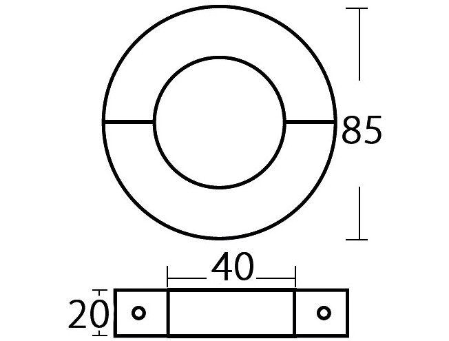 Võlli krae anood 40mm